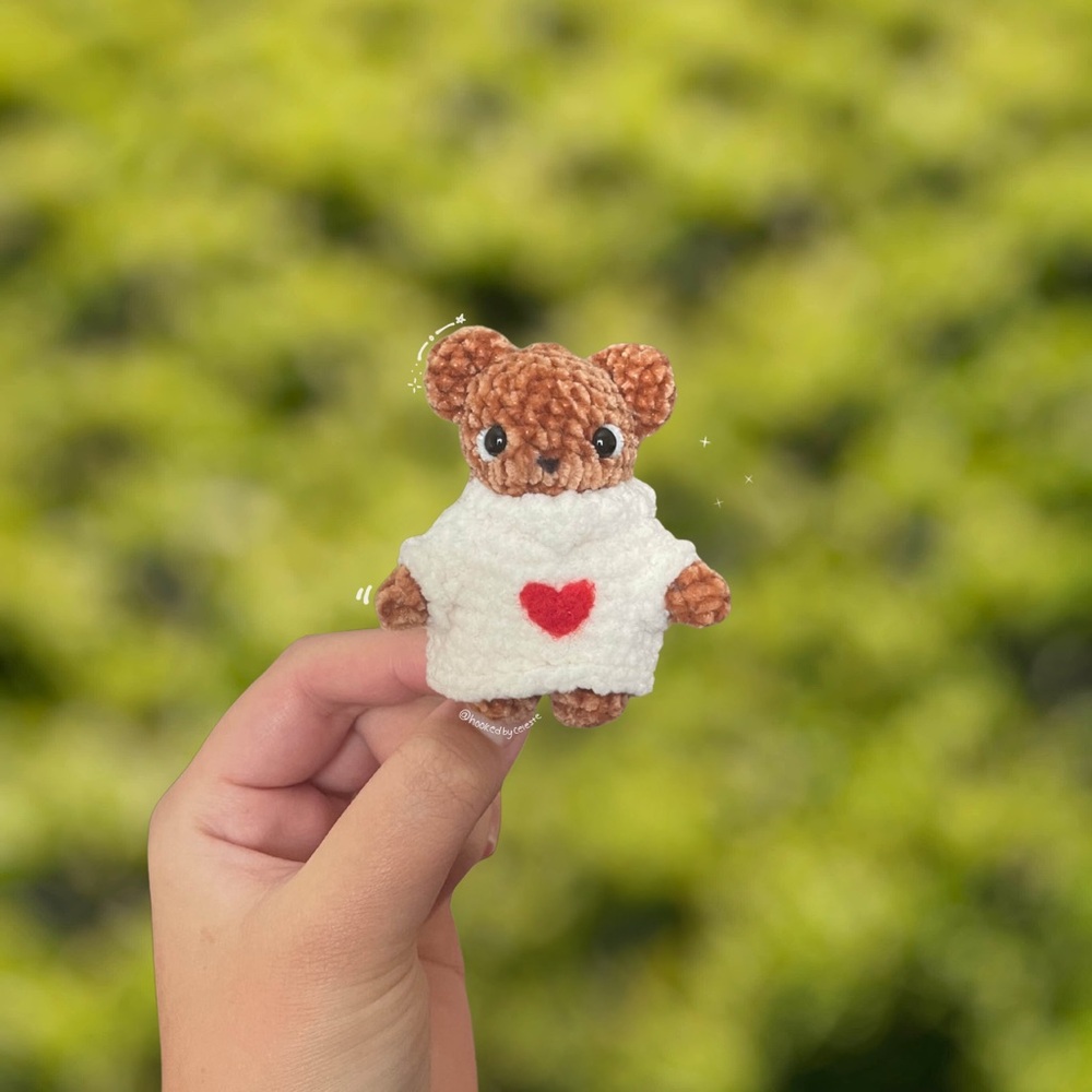 Charming unisex Crochet Teddy Bear Keychain